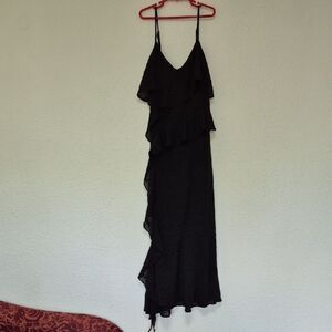 Wild Fable Black Asymmetrical Spaghetti Strap Sundress